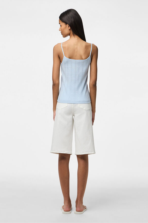 Pieces T-shirt de alças azul