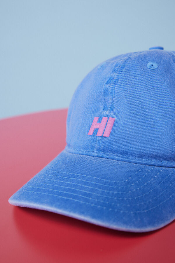 HI&BYE Gorra azul logo bordado verde