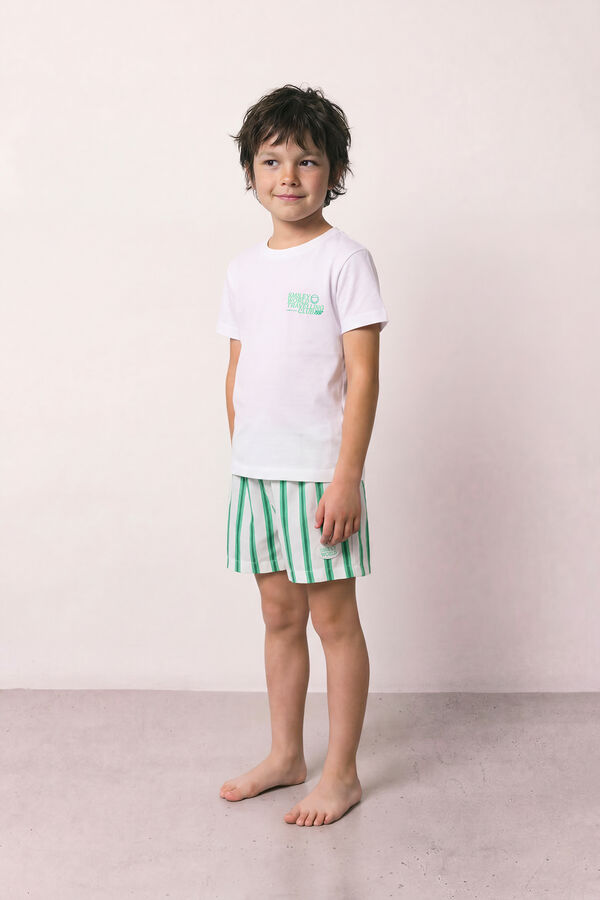 Women'secret Pijama curto infantil em algod&atilde;o SmileyWorld&reg; branco branco