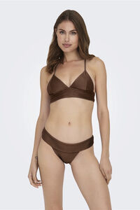 Only Top de biquíni triangular canelado