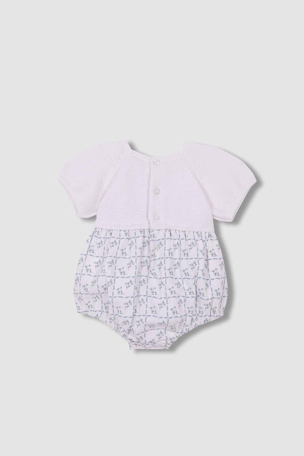 Gocco Jardineiras de malha com parte de baixo em dobby e azul azul