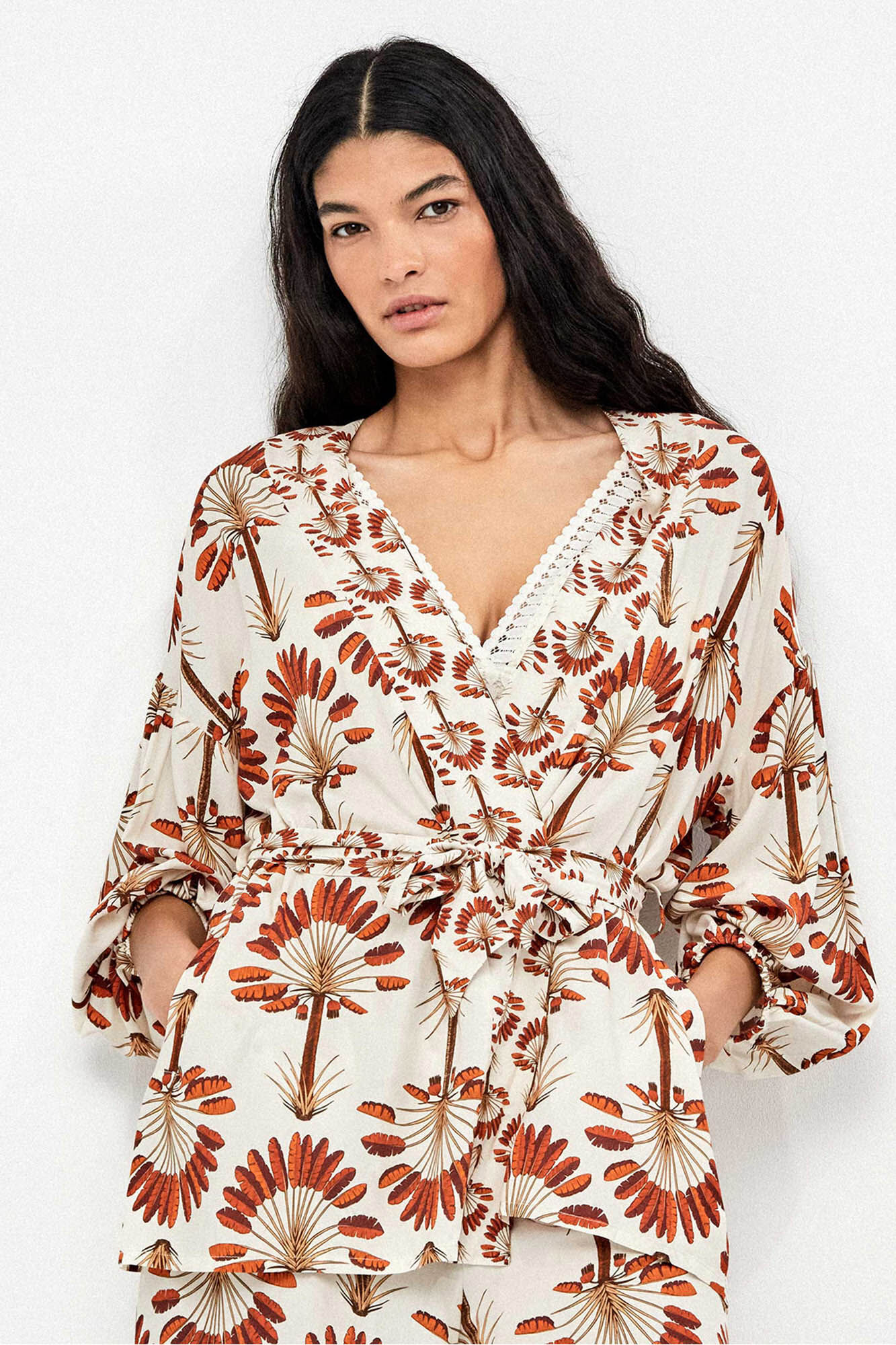 Gisela Kimono estampado palmeras