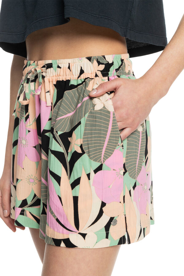 Roxy Short de playa con cintura el&aacute;stica para Mujer - Lekeitio Break  estampado