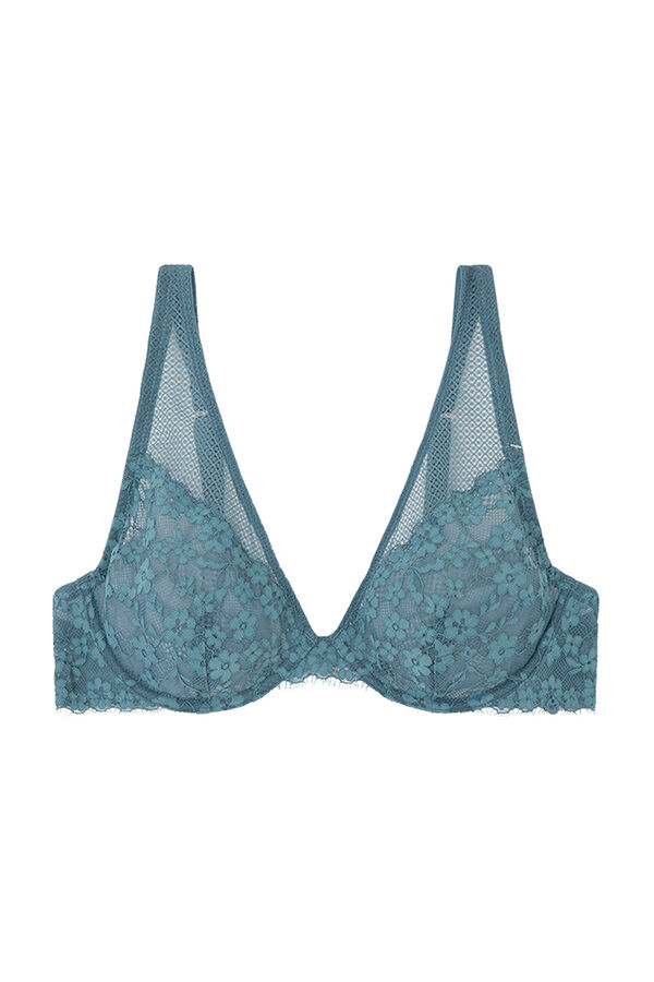 Women'secret INTUITIVE Sujetador halter encaje azul azul