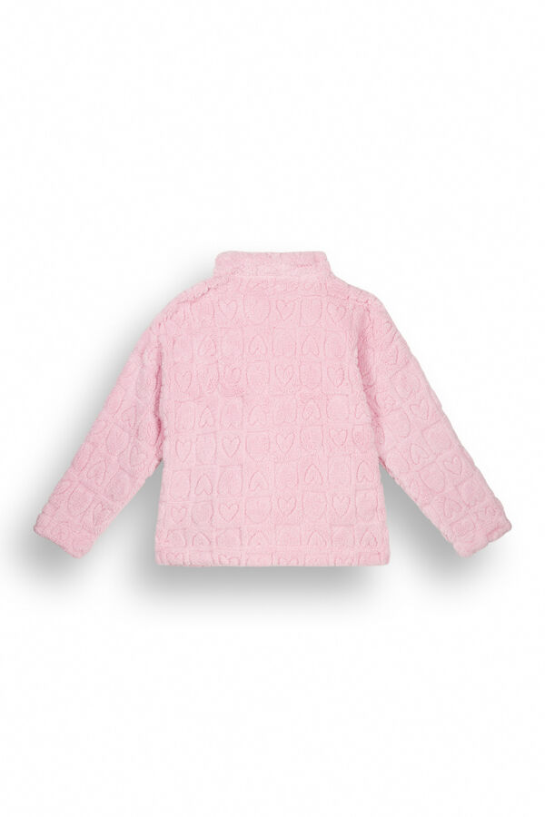 Women'secret Bata corta rosa pelo esponjoso corazones rosa