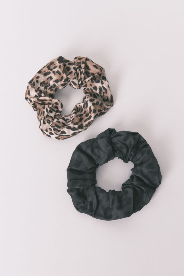 Women'secret Pacote com 2 scrunchies com estampa animal cru