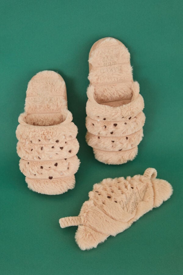 Women'secret Zapatillas casa croissant Manolo Bakes marr&oacute;n