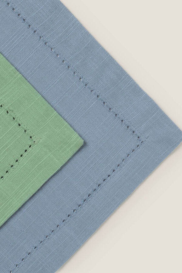 Textura Set 2 servilletas vainica algod&oacute;n 45x45cm. verde