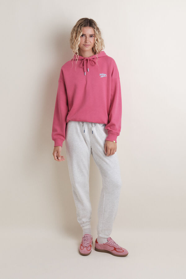 HI&BYE Sweatshirt com capuz de pel&uacute;cia f&uacute;csia rosa