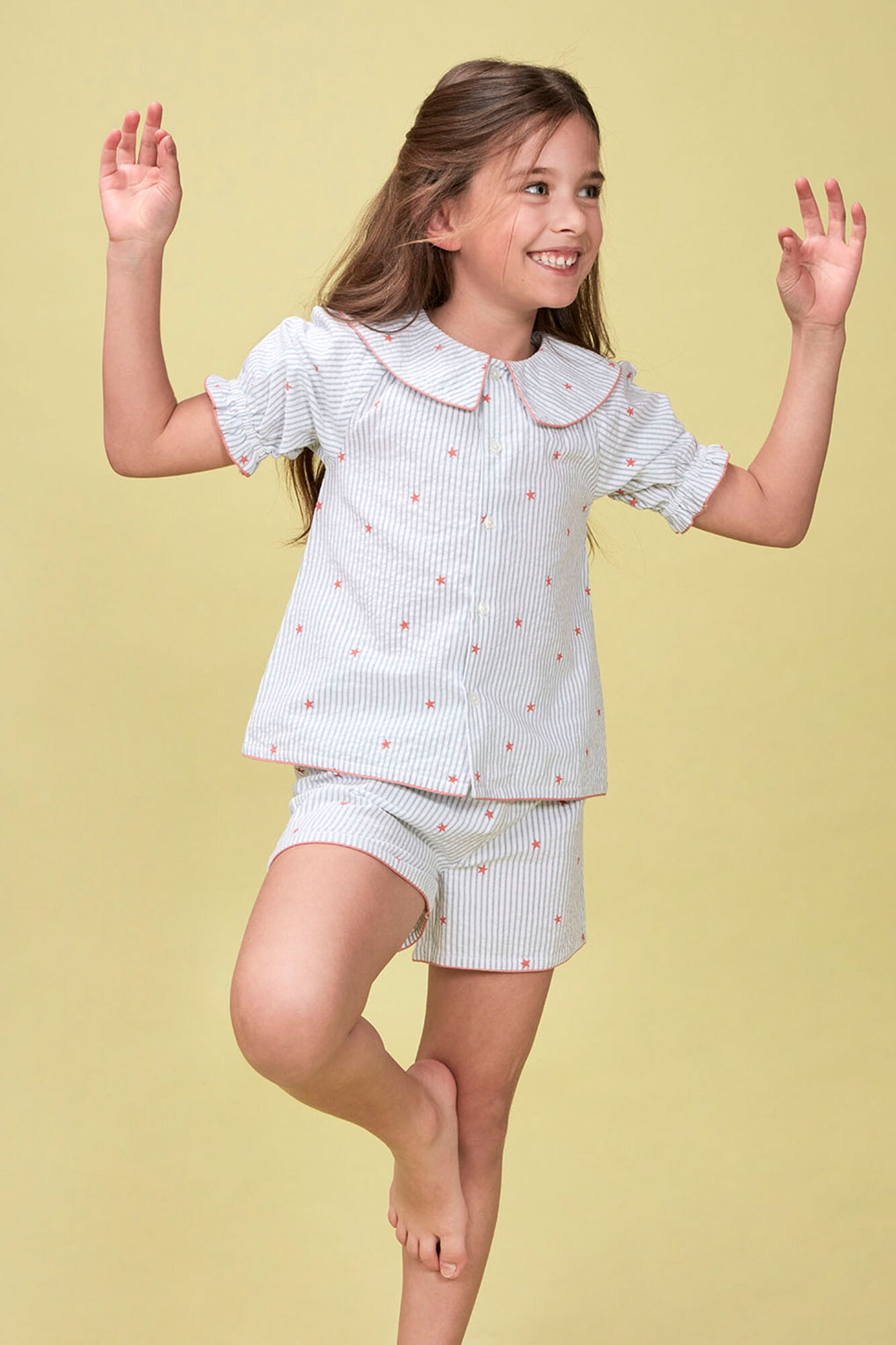 Gocco Pijama rayas con estrellas blanco