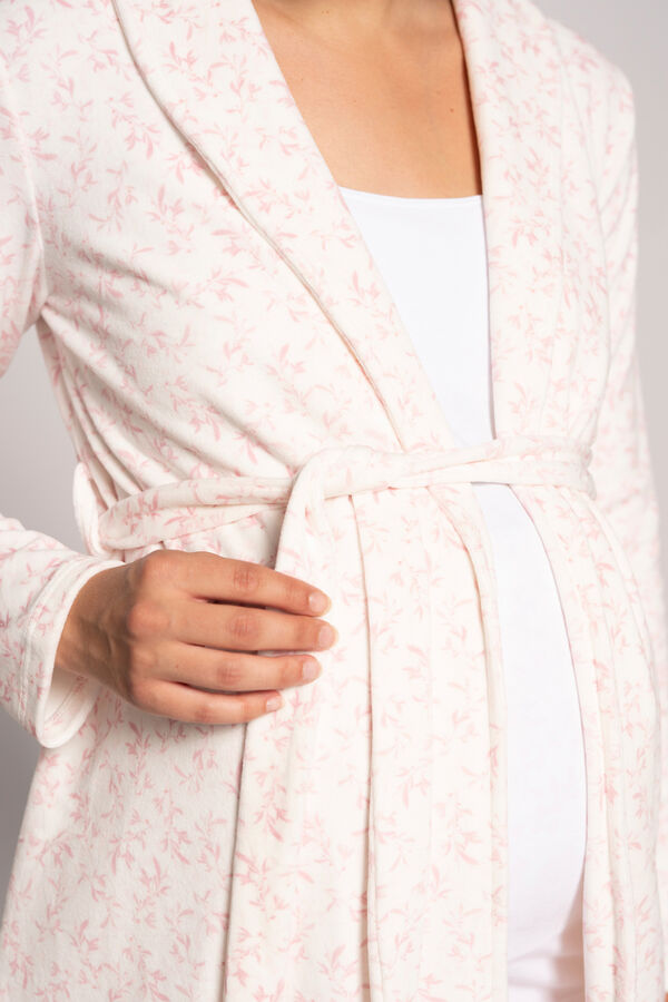 Womensecret Robe de velour estampado flores maternity branco