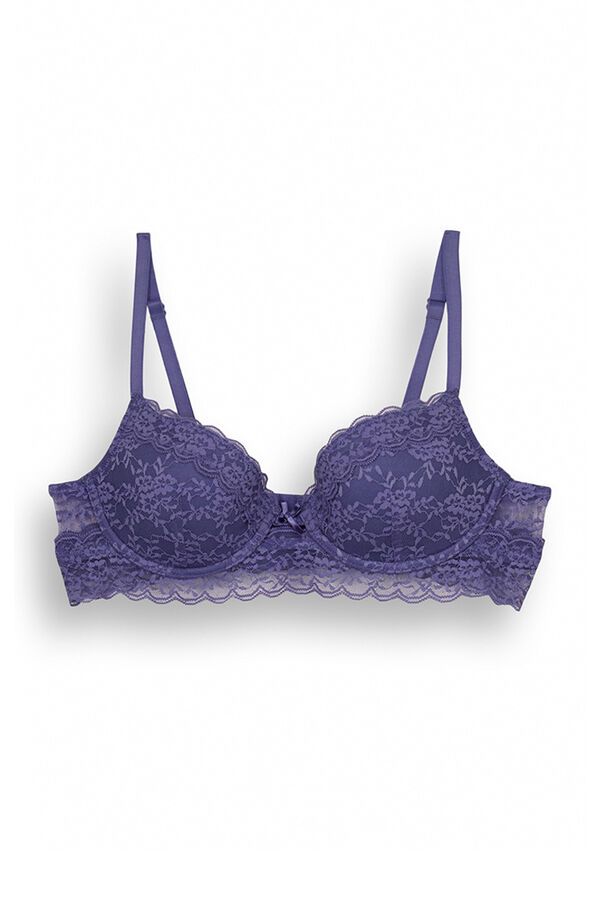 Women'secret BEAUTIFUL Sujetador cl&aacute;sico relleno encaje azul azul