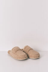 Women'secret Chinelos de mocassim quarto de borrego do Snoopy cru
