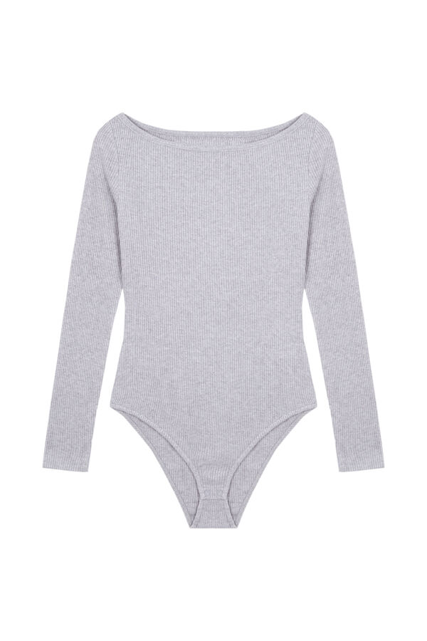 Women'secret Body manga comprida canelado cinzento cinzento