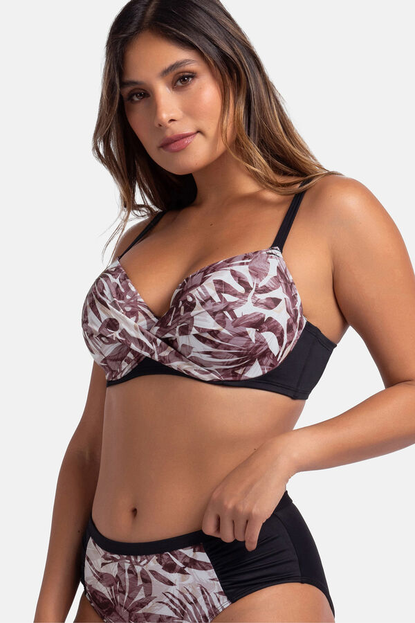 Dorina Top de bikini estampado gris