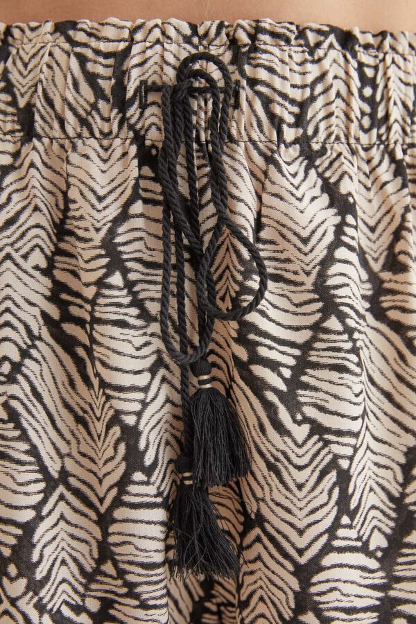 Women'secret Pantal&oacute;n corto estampado negro negro