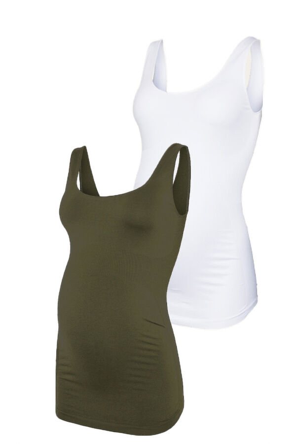 Mamalicious Pack 2 tank tops deportivos maternity verde