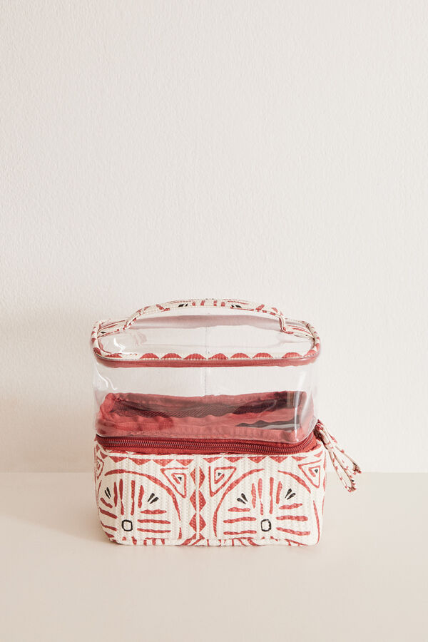 Women'secret Neceser mediano rafia &eacute;tnico nude