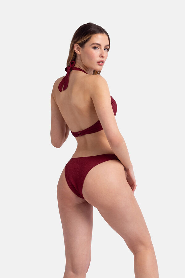 Dorina Parte de baixo do biquíni brasileiro vermelho estampado