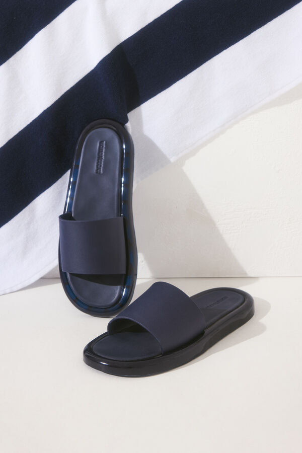 Women'secret Sandalias tipo pala azul navy azul