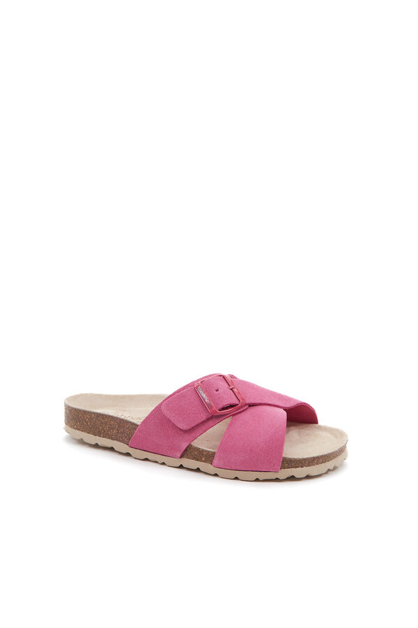 Abbacino Sand&aacute;lia rasa com fivela de mulher rosa