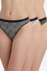 DIM Pack de 3 tangas de algod&oacute;n el&aacute;stico con estampados estampado
