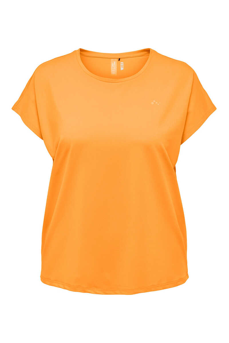 Womensecret Camiseta manga corta deportiva talla grande naranja