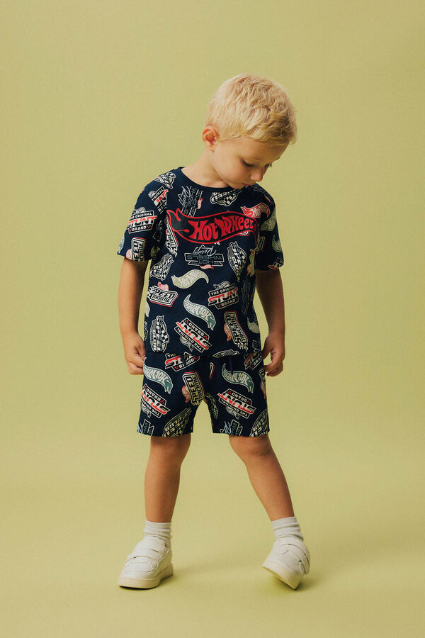 Name it Camiseta manga curta Hotwheels  azul