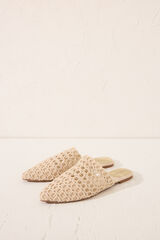 Women'secret Sandalia mule trenzado beige nude