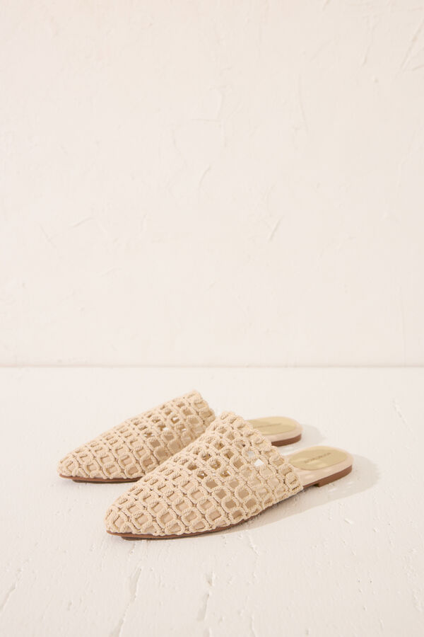 Women'secret Sandalia mule trenzado beige nude