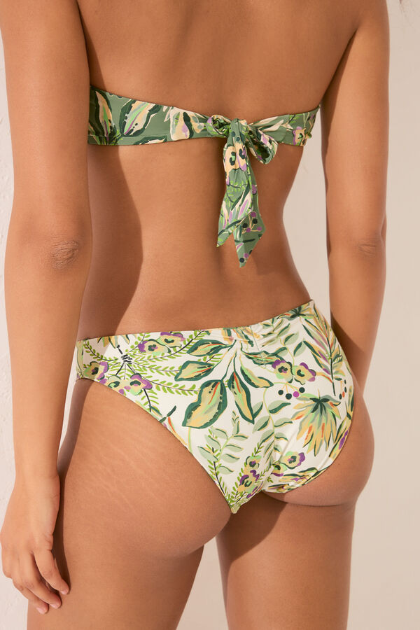 Women'secret Cueca de biqu&iacute;ni cl&aacute;ssica com estampa revers&iacute;vel verde