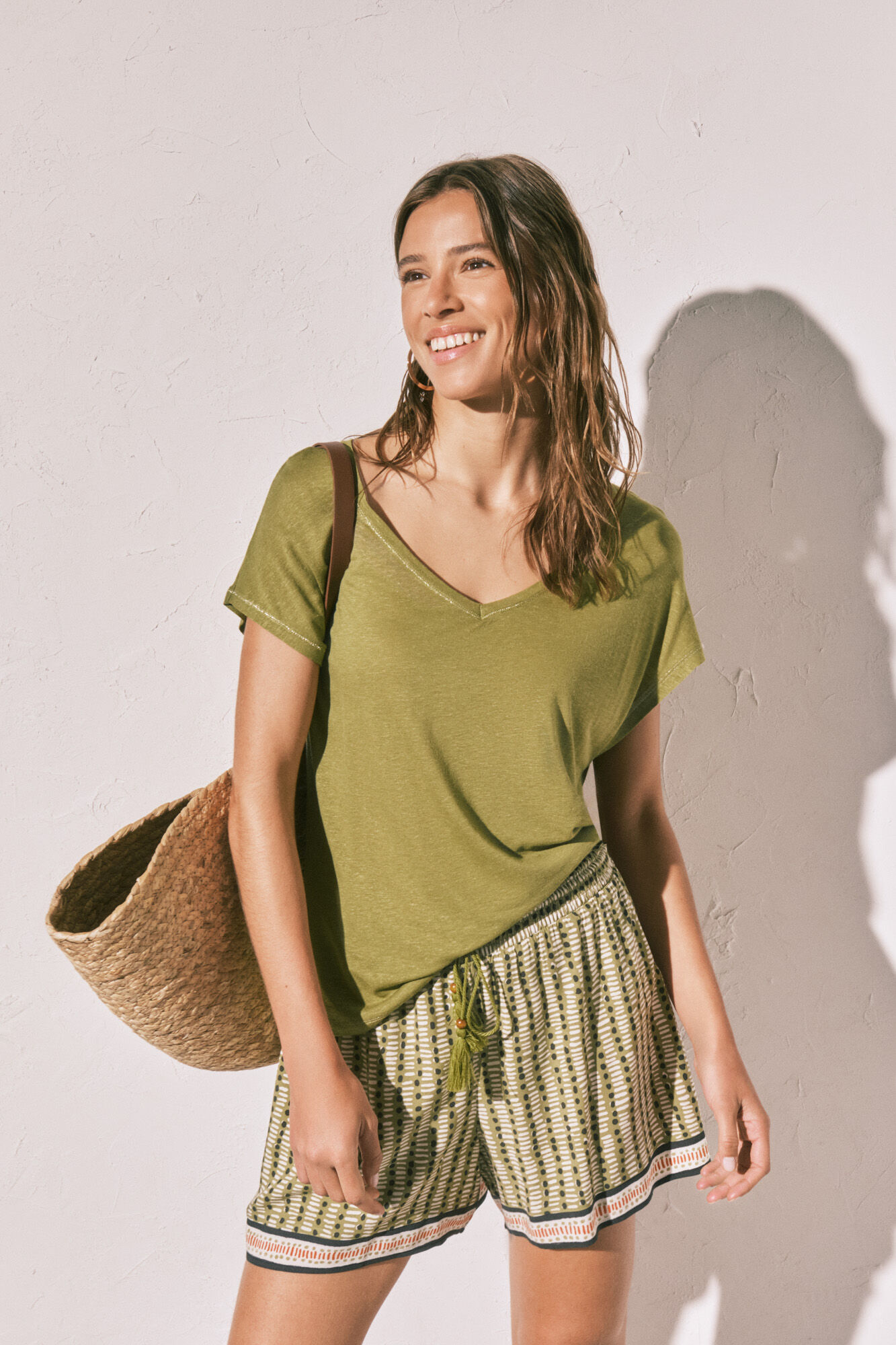Women'secret T-shirt de manga curta verde