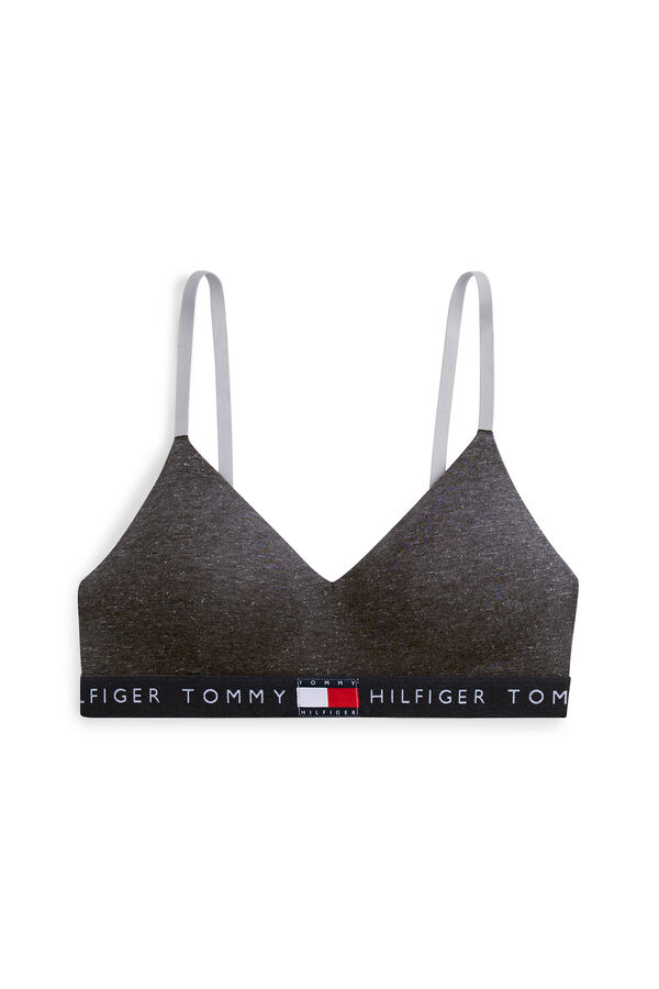 Tommy Hilfiger Bralette com leve push-up e fios de lurex cinzento