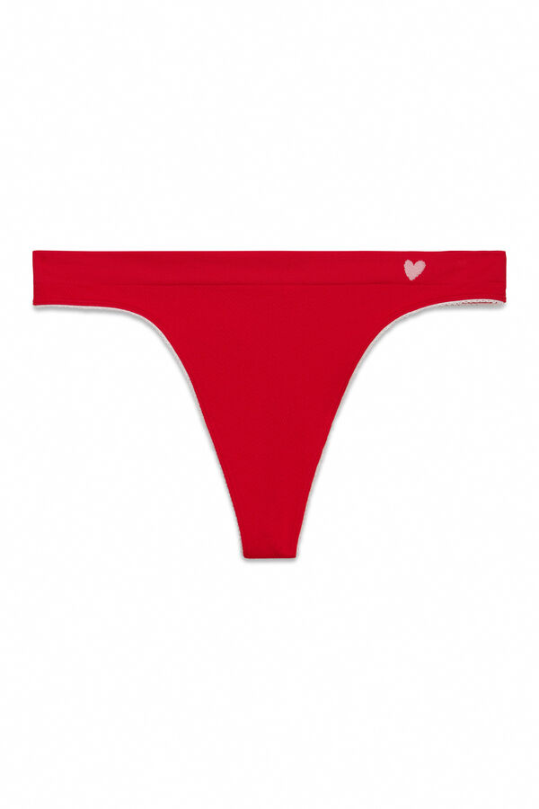 HI&BYE Tanga Seamless canal&eacute; rojo rojo