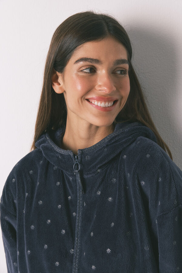 Women'secret Robe curto tecido polar azul lurex Harry Potter azul