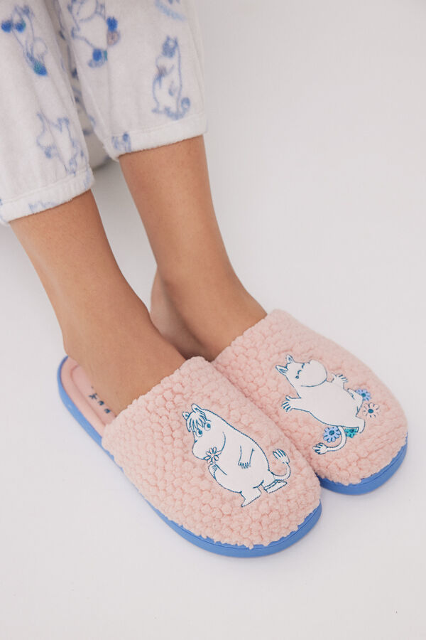 Women'secret Zapatilla casa textura rosa Moomin rosa