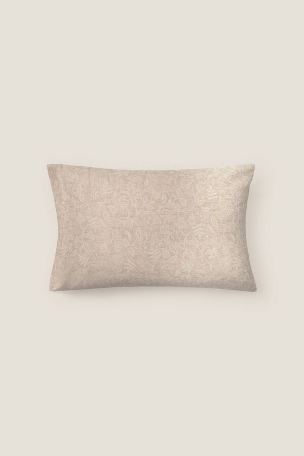 Textura Fronha com estrutura de flores bege