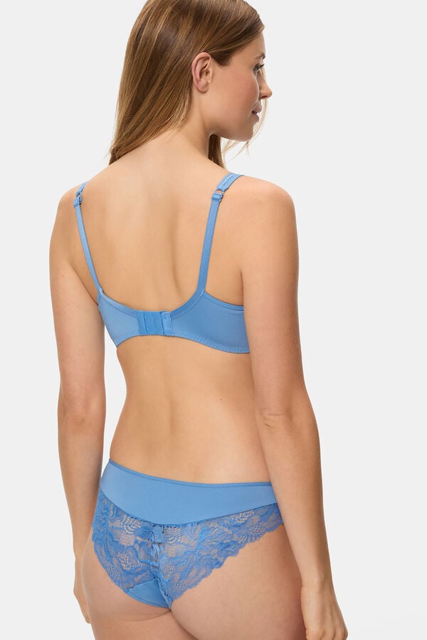 DIM Braga cl&aacute;sica con encaje Generous Essentiel  azul