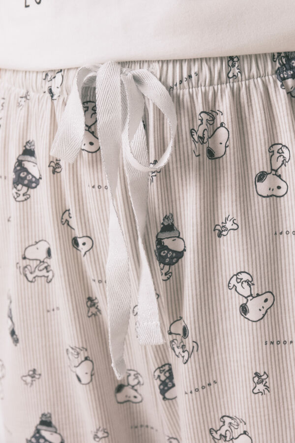 Women'secret Pijama largo 100% algod&oacute;n Snoopy blanco