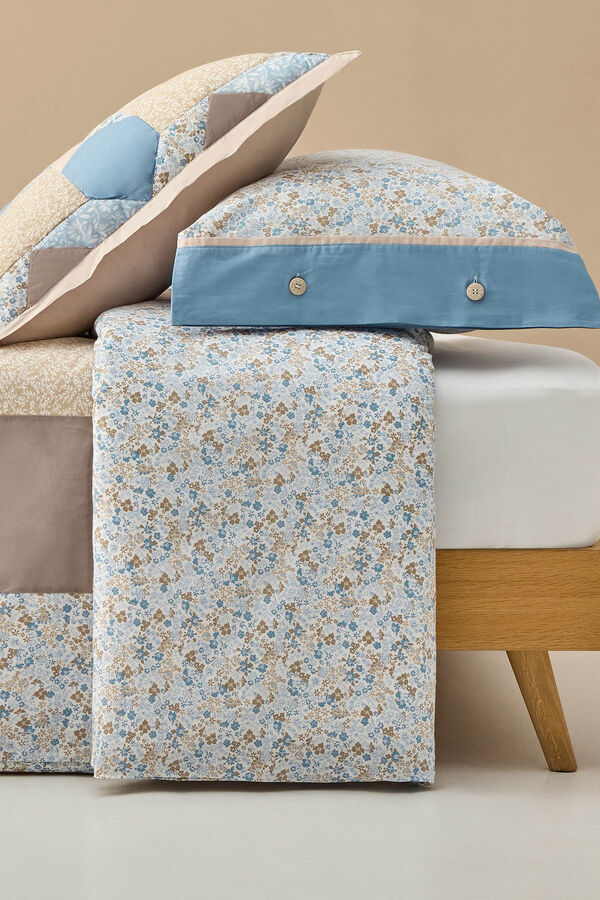 Textura Funda n&oacute;rdica patchwork flores&nbsp; azul