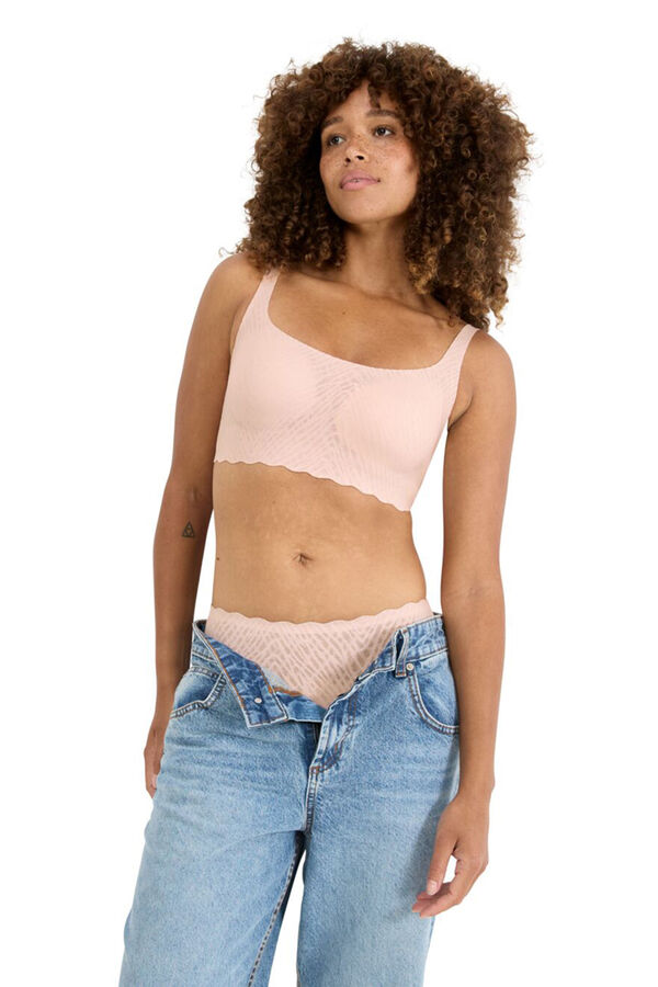 Sloggi Cueca cl&aacute;ssica em renda rosa