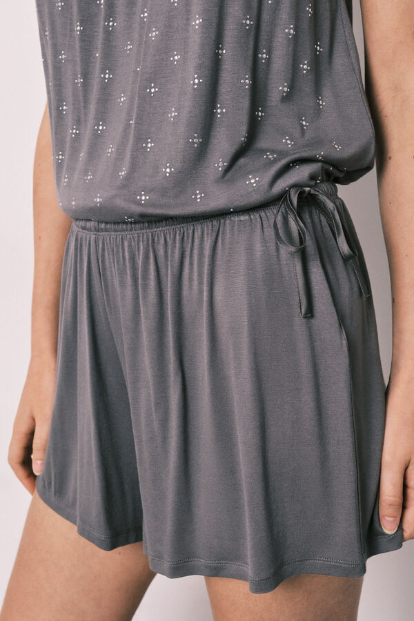 Women'secret Pijama curto de al&ccedil;as estampado cinzento