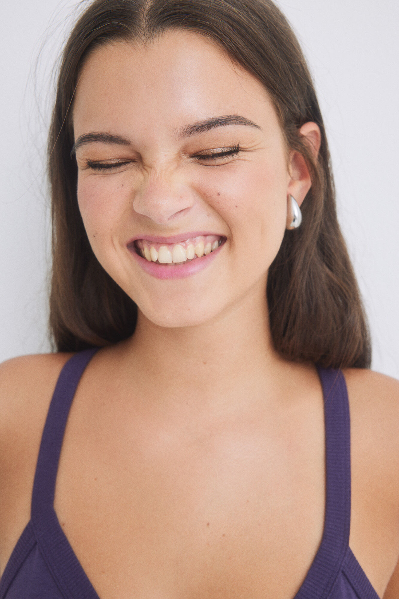 HI&BYE Soutien triangular algod&atilde;o morado