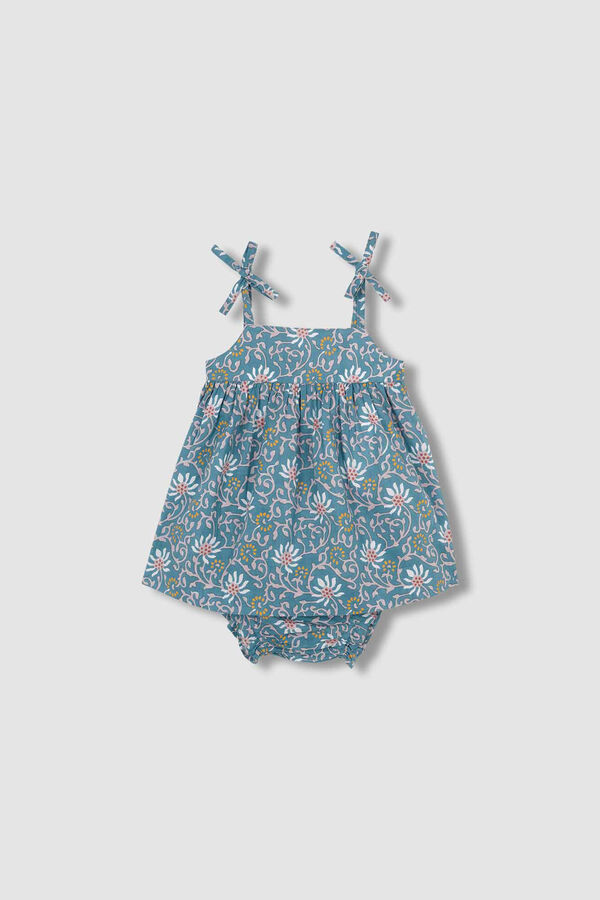 Gocco Vestido Talle Alto Con Estampado De Flores  Azul Pato azul