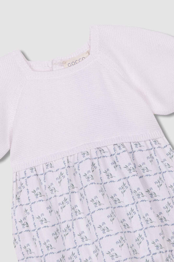 Gocco Jardineiras de malha com parte de baixo em dobby e azul azul