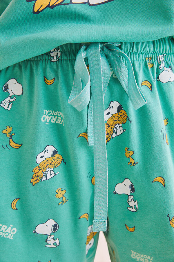 Womensecret Pijama curto alças 100% algodão Snoopy melancias verde
