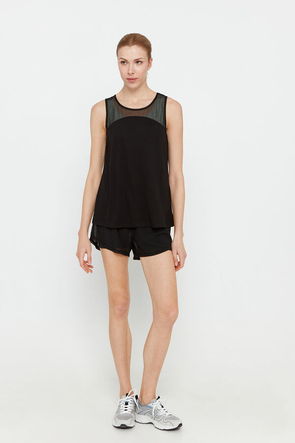 Only Play T-shirt de al&ccedil;as preto