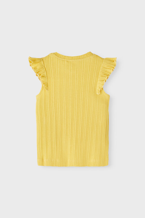 Womensecret Camiseta sin mangas de bebé con detalle volantes amarillo