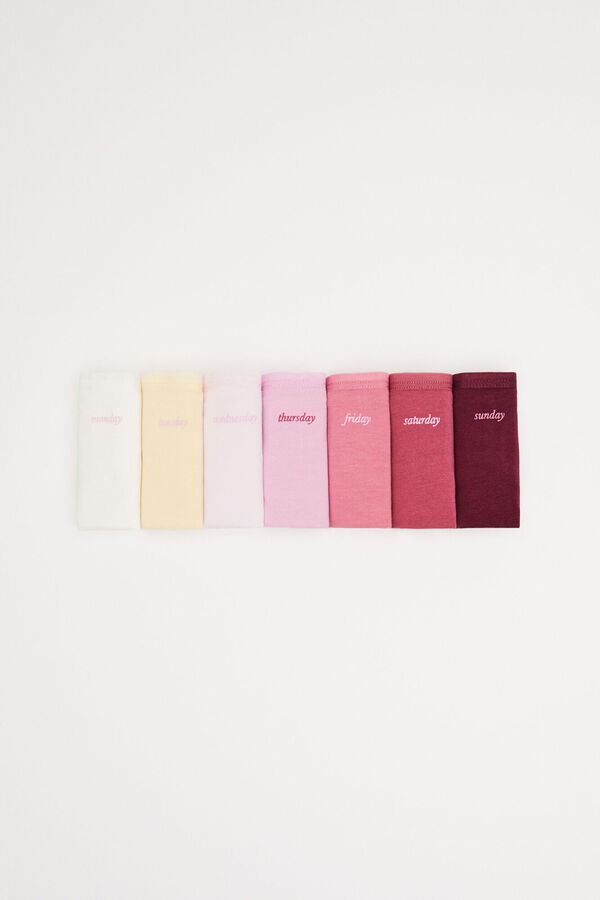 Women'secret Pack 7 braguitas brasile&ntilde;as algod&oacute;n rosa blanco