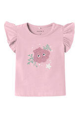 Name it Camisola sem mangas com detalhe 3D rosa